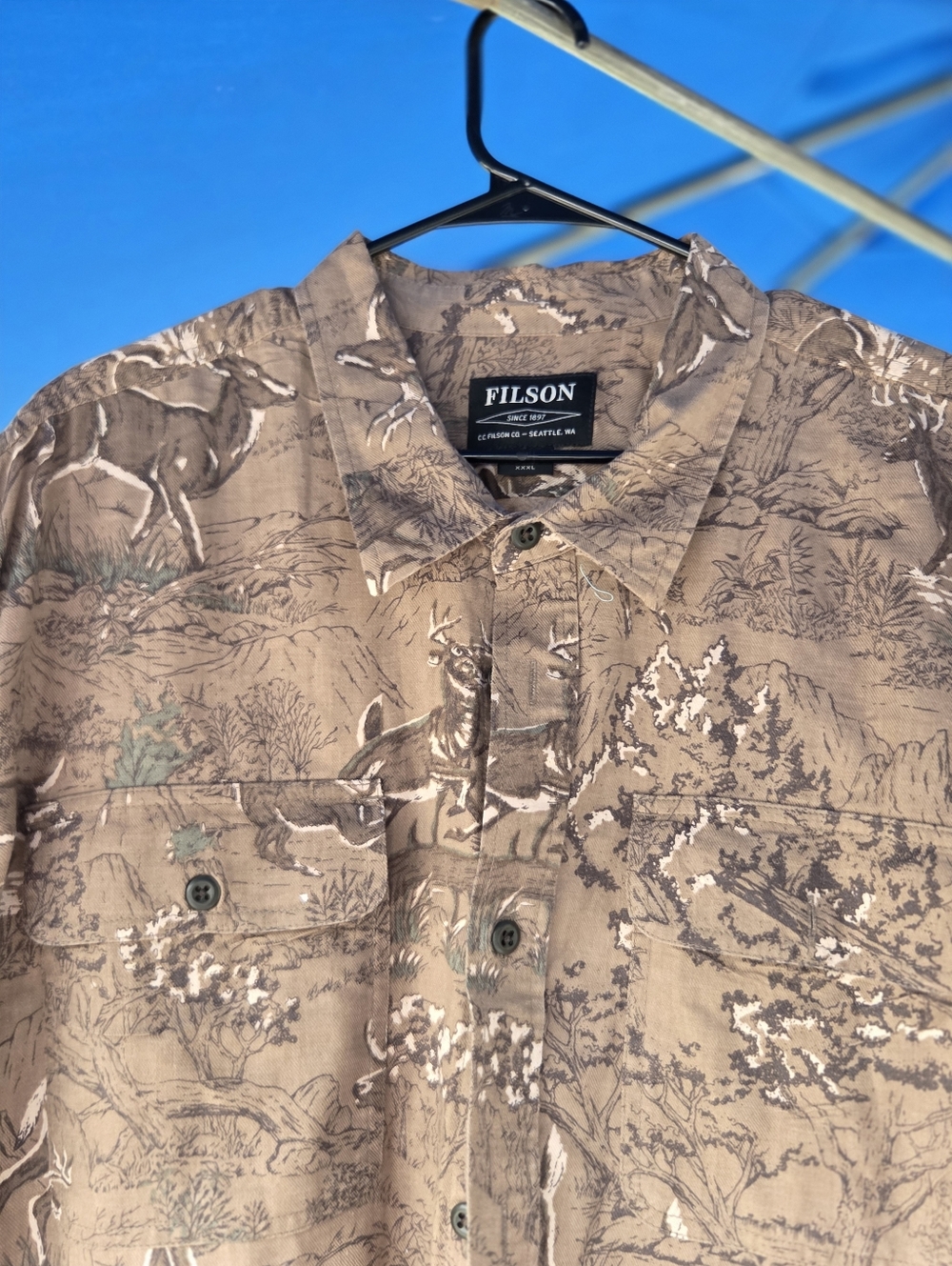 Filson Men's Brown Printed Field Shirt Jacket